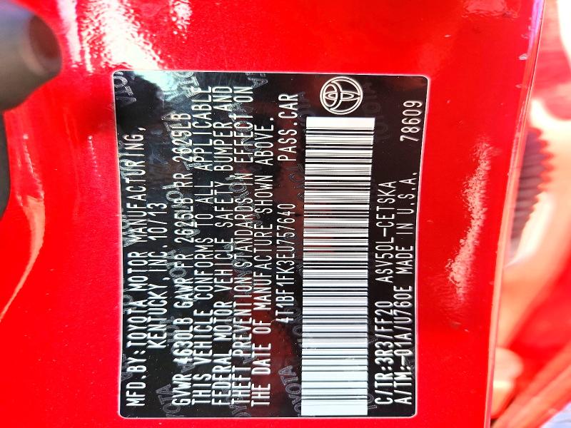 2014 Toyota Camry მანქანა იყიდება აუქციონზე, vin: 4T1BF1FK3EU757640, აუქციონის ნომერი: 47904636