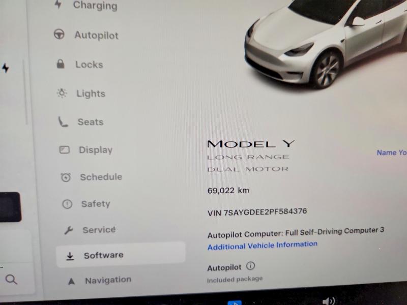 51640206 :رقم المزاد ، 7SAYGDEE2PF584376 vin ، 2023 Tesla Model Y مزاد بيع