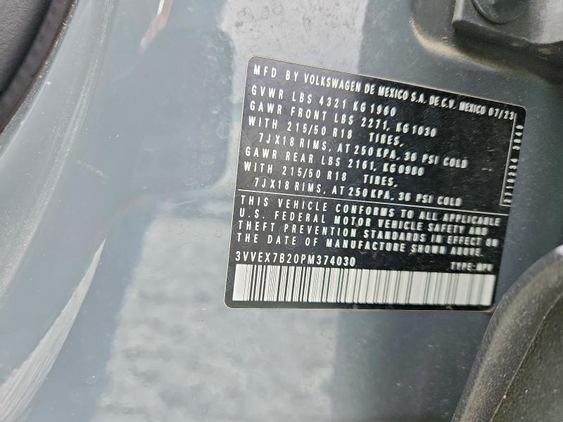 Продаж на аукціоні авто 2023 Volkswagen Taos, vin: 3VVEX7B20PM374030, номер лоту: 51807386