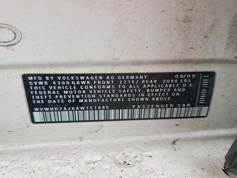 Продажа на аукционе авто 2010 Volkswagen Gti, vin: WVWHD7AJXAW151885, номер лота: 48481416