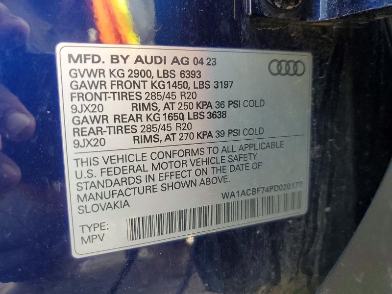 Продажа на аукционе авто 2023 Audi Q7, vin: WA1ACBF74PD020177, номер лота: 50766776