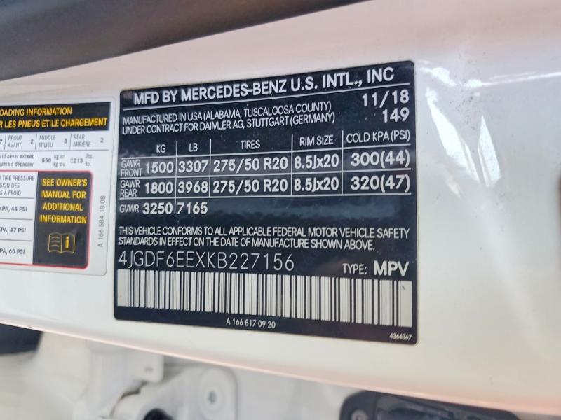 Продаж на аукціоні авто 2019 Mercedes-benz Gls, vin: 4JGDF6EEXKB227156, номер лоту: 51532686