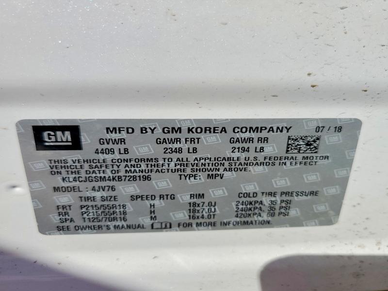 Продаж на аукціоні авто 2019 Buick Encore, vin: KL4CJGSM4KB728196, номер лоту: 49303806