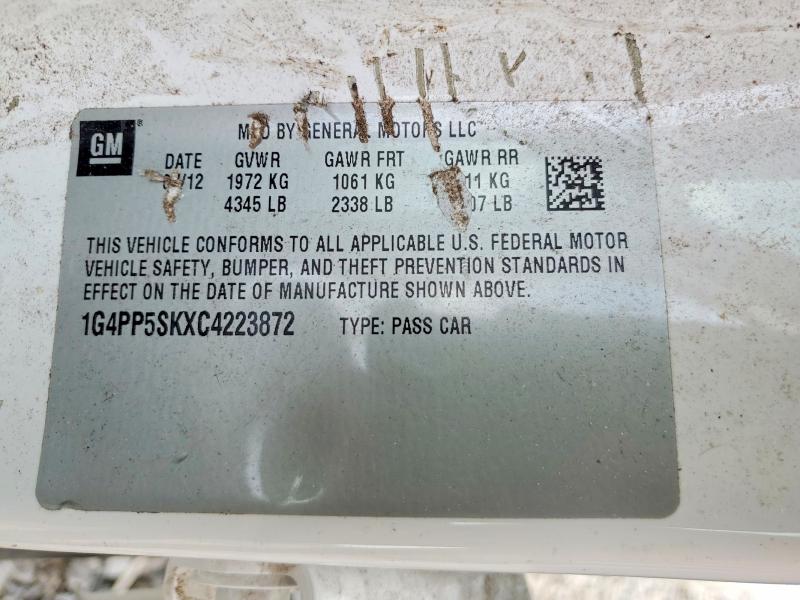 51694096 :رقم المزاد ، 1G4PP5SKXC4223872 vin ، 2012 Buick Verano مزاد بيع