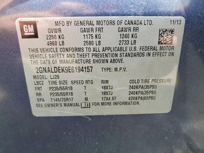 Aukcja sprzedaży 2014 Chevrolet Equinox, vin: 2GNALDEK9E6194157, numer aukcji: 50641816