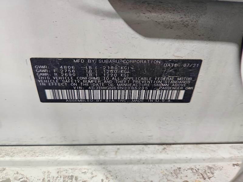 Продажа на аукционе авто 2022 Subaru Legacy, vin: 4S3BWGN69N3005295, номер лота: 48827506