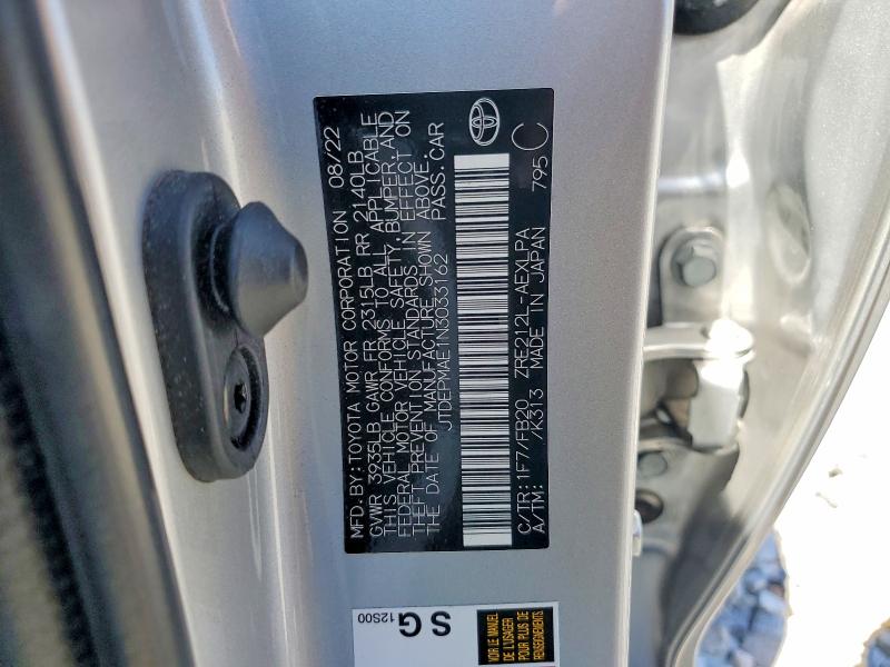Продажа на аукционе авто 2022 Toyota Corolla, vin: JTDEPMAE1N3033162, номер лота: 50343356