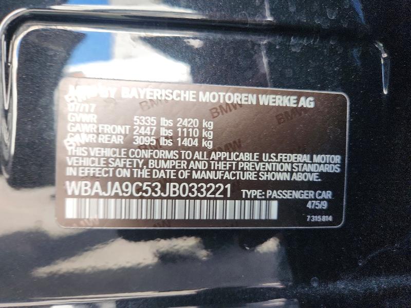 Aukcja sprzedaży 2018 Bmw 530e, vin: WBAJA9C53JB033221, numer aukcji: 48547756