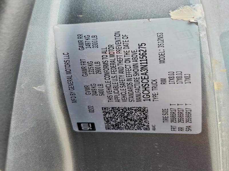 Продаж на аукціоні авто 2022 Chevrolet 2100, vin: 1GCHSCEA3N1156275, номер лоту: 50195976