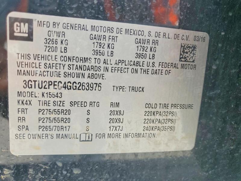 Продажа на аукционе авто 2016 Gmc Sierra, vin: 3GTU2PEC4GG263976, номер лота: 49802936