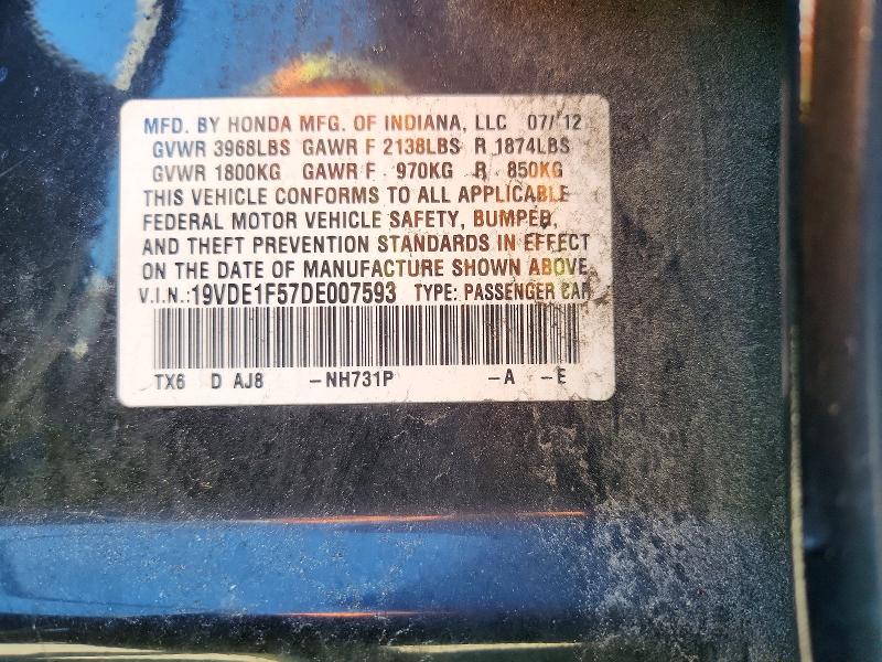 Aukcja sprzedaży 2013 Acura Ilx, vin: 19VDE1F57DE007593, numer aukcji: 48781876