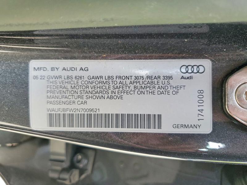 Продажа на аукционе авто 2022 Audi E-tron Gt, vin: WAUFJBFW2N7009521, номер лота: 46192026