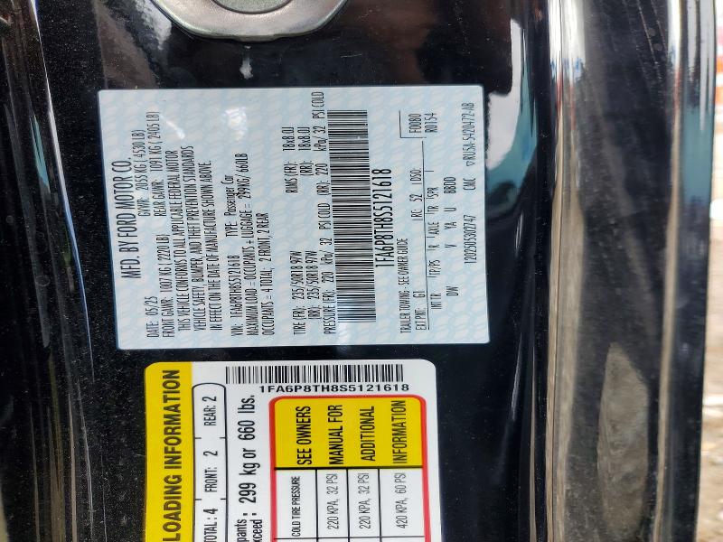 Продаж на аукціоні авто 2025 Ford Mustang, vin: 1FA6P8TH8S5121618, номер лоту: 48990896
