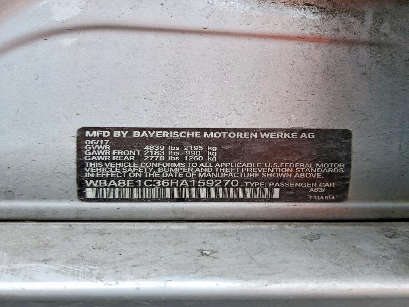 Aukcja sprzedaży 2017 Bmw 330e, vin: WBA8E1C36HA159270, numer aukcji: 50641806