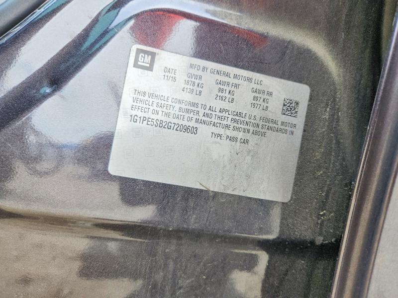 2016 Chevrolet Cruze Limited მანქანა იყიდება აუქციონზე, vin: 1G1PE5SB2G7209603, აუქციონის ნომერი: 49743956