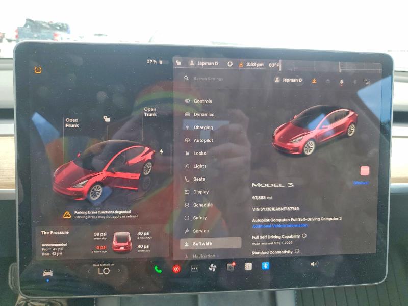 Продаж на аукціоні авто 2022 Tesla Model 3, vin: 5YJ3E1EA5NF187749, номер лоту: 49068096
