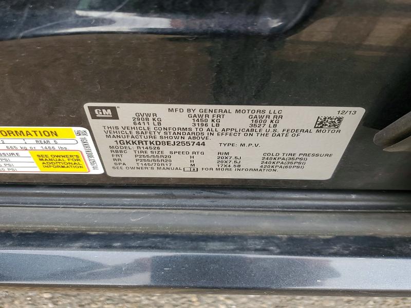 Продажа на аукционе авто 2014 Gmc Acadia, vin: 1GKKRTKD8EJ255744, номер лота: 49962506