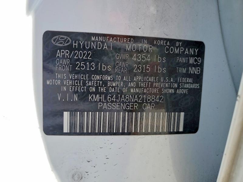 Aukcja sprzedaży 2022 Hyundai Sonata, vin: KMHL64JA8NA218842, numer aukcji: 51070826