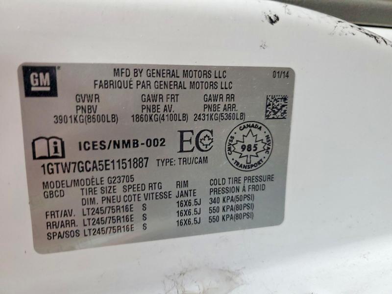 Продаж на аукціоні авто 2014 Gmc Savana, vin: 1GTW7GCA5E1151887, номер лоту: 49453676