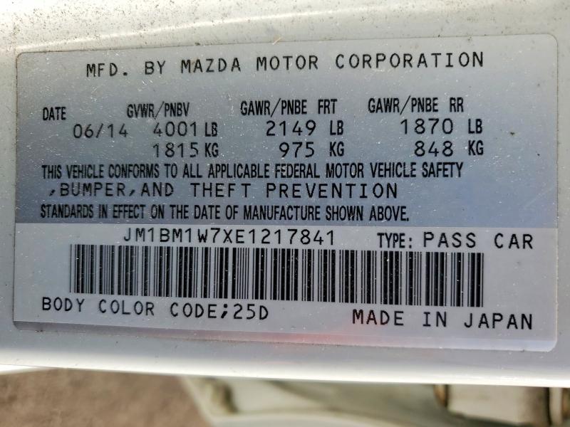 49953856 :رقم المزاد ، JM1BM1W7XE1217841 vin ، 2014 Mazda 3 مزاد بيع