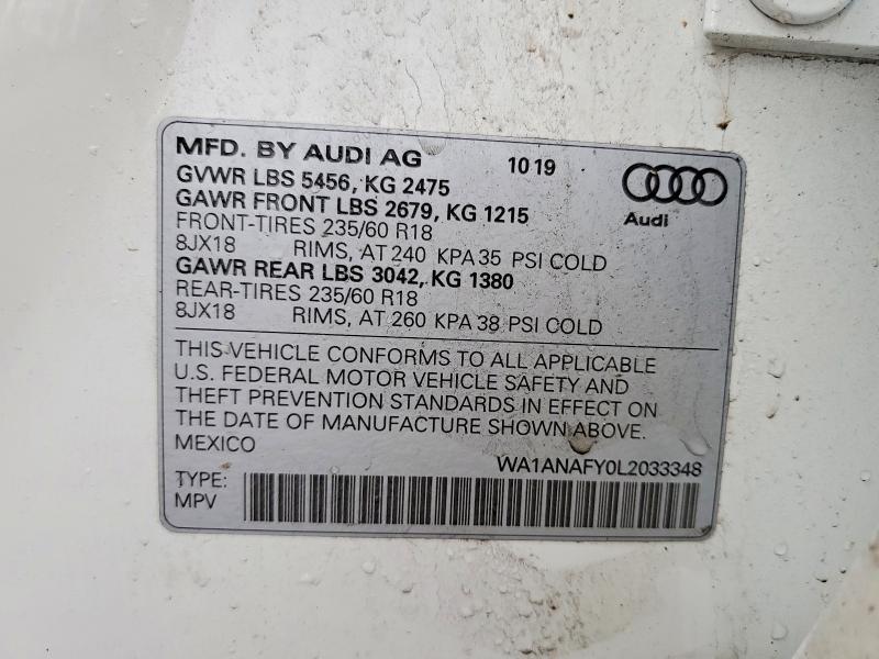 Продажа на аукционе авто 2020 Audi Q5, vin: WA1ANAFY0L2033348, номер лота: 51469636