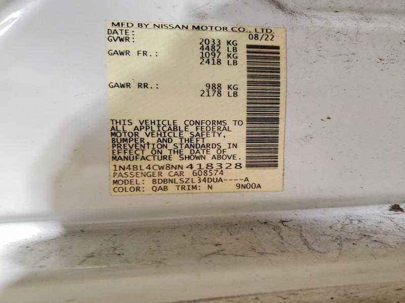 Продажа на аукционе авто 2022 Nissan Altima, vin: 1N4BL4CW8NN418328, номер лота: 51637736