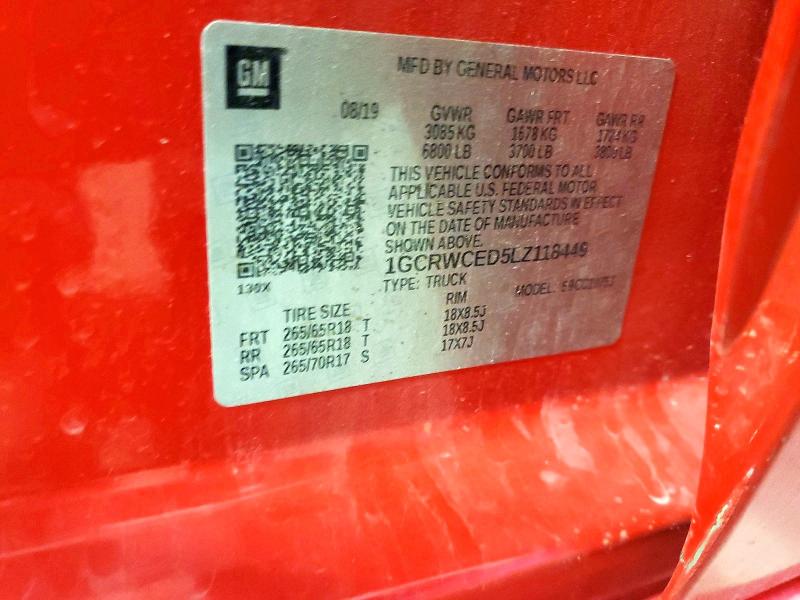 Продаж на аукціоні авто 2020 Chevrolet Silverado, vin: 1GCRWCED5LZ118449, номер лоту: 51703046