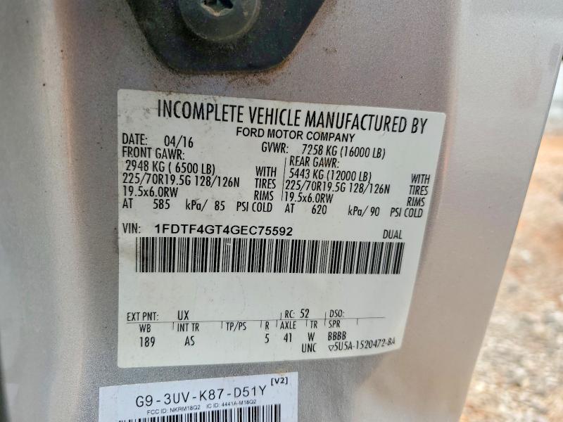2016 Ford F450 მანქანა იყიდება აუქციონზე, vin: 1FDTF4GT4GEC75592, აუქციონის ნომერი: 51041426