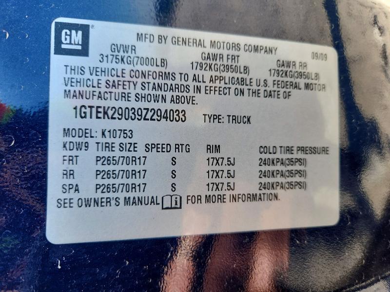 Aukcja sprzedaży 2009 Gmc Sierra, vin: 1GTEK29039Z294033, numer aukcji: 49217716