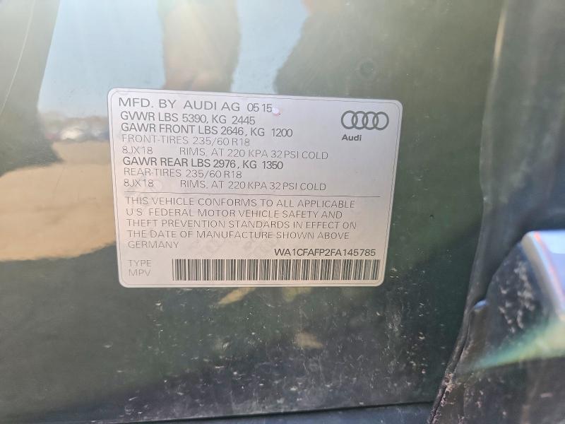 Продажа на аукционе авто 2015 Audi Q5, vin: WA1CFAFP2FA145785, номер лота: 48097966