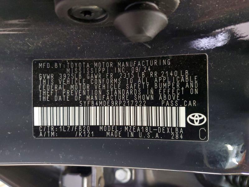 49665496 :رقم المزاد ، 5YFB4MDE9RP217222 vin ، 2024 Toyota Corolla مزاد بيع