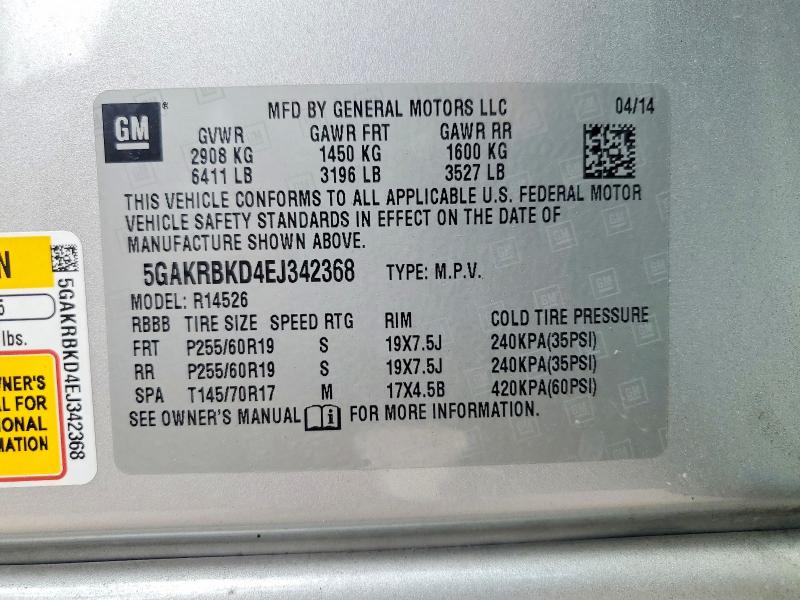 Продажа на аукционе авто 2014 Buick Enclave, vin: 5GAKRBKD4EJ342368, номер лота: 48536826