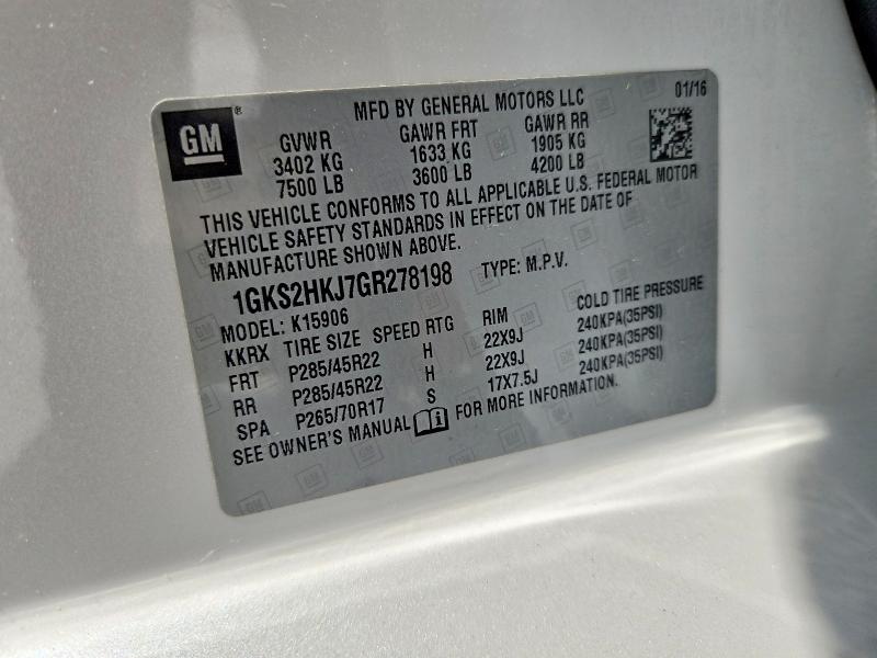 Продажа на аукционе авто 2016 Gmc Yukon Xl, vin: 1GKS2HKJ7GR278198, номер лота: 51096566