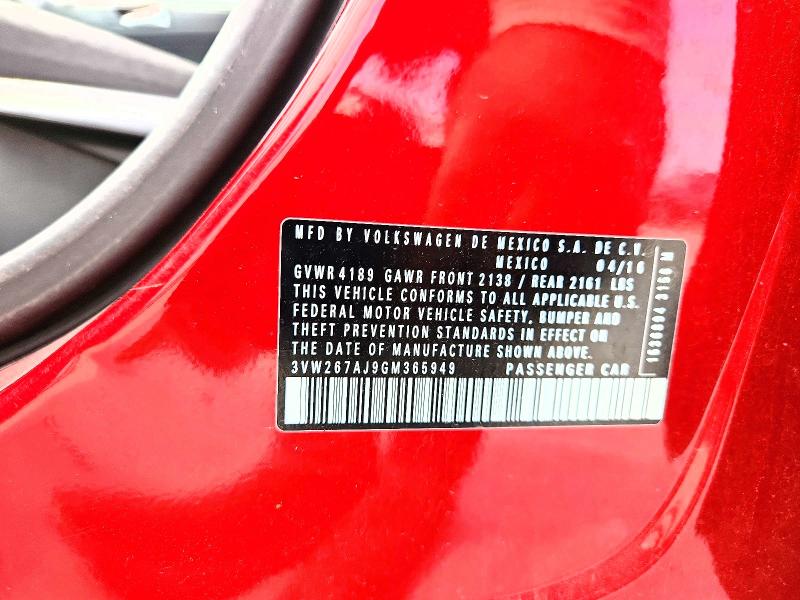 Aukcja sprzedaży 2016 Volkswagen Jetta, vin: 3VW267AJ9GM365949, numer aukcji: 51450206