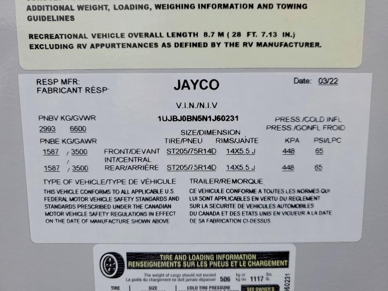 Продажа на аукционе авто 2022 Jayco Jay Feathe, vin: 1UJBJ0BN5N1J60231, номер лота: 49455966