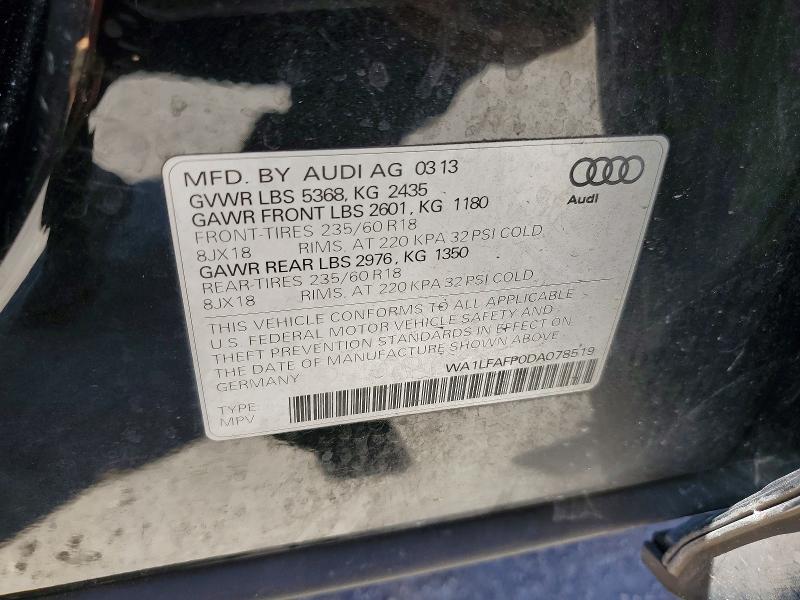 Aukcja sprzedaży 2013 Audi Q5, vin: WA1LFAFP0DA078519, numer aukcji: 51207006