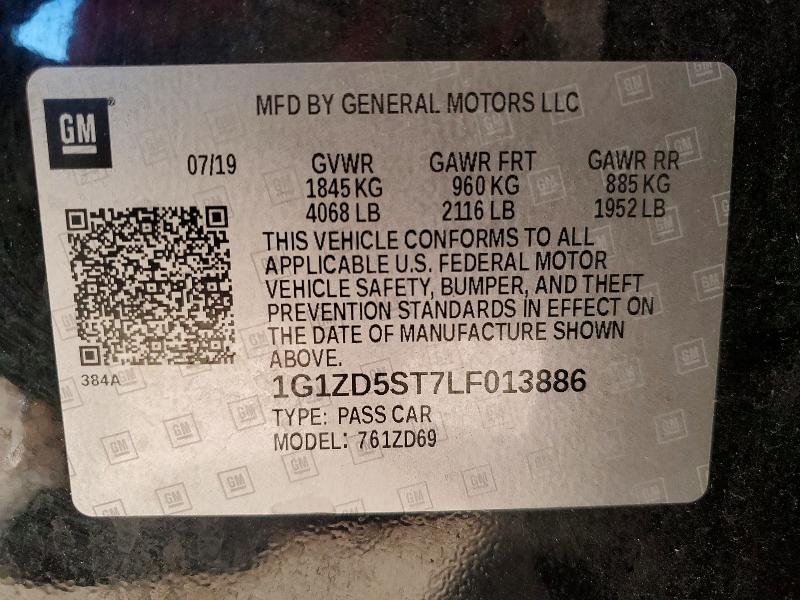 Продажа на аукционе авто 2020 Chevrolet Malibu, vin: 1G1ZD5ST7LF013886, номер лота: 48354066