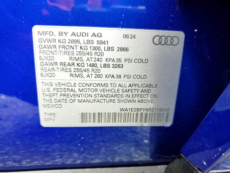 49578496 :رقم المزاد ، WA1E2BFY6R2118249 vin ، 2024 Audi Q5 E مزاد بيع