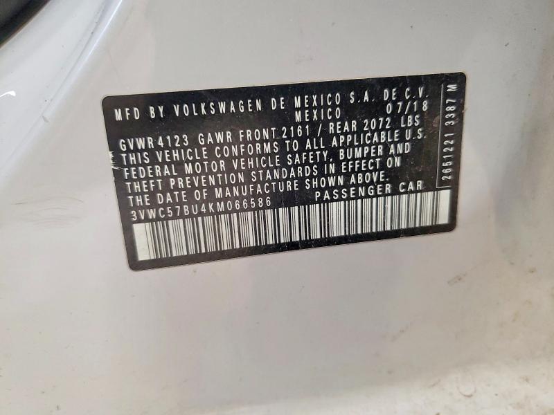 Aukcja sprzedaży 2019 Volkswagen Jetta, vin: 3VWC57BU4KM066586, numer aukcji: 51089936