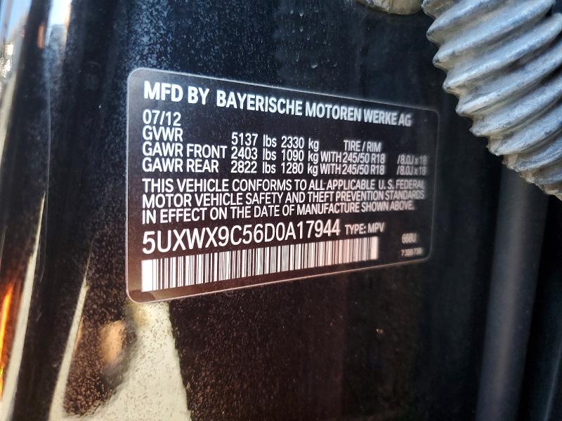 52152726 :رقم المزاد ، 5UXWX9C56D0A17944 vin ، 2013 Bmw X3 مزاد بيع