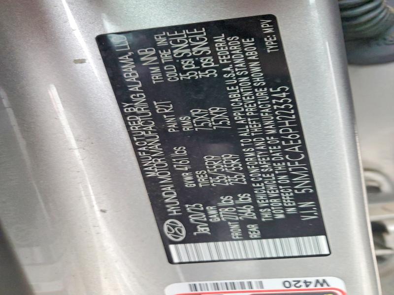 48517106 :رقم المزاد ، 5NMJFCAE6PH223345 vin ، 2023 Hyundai Tucson مزاد بيع