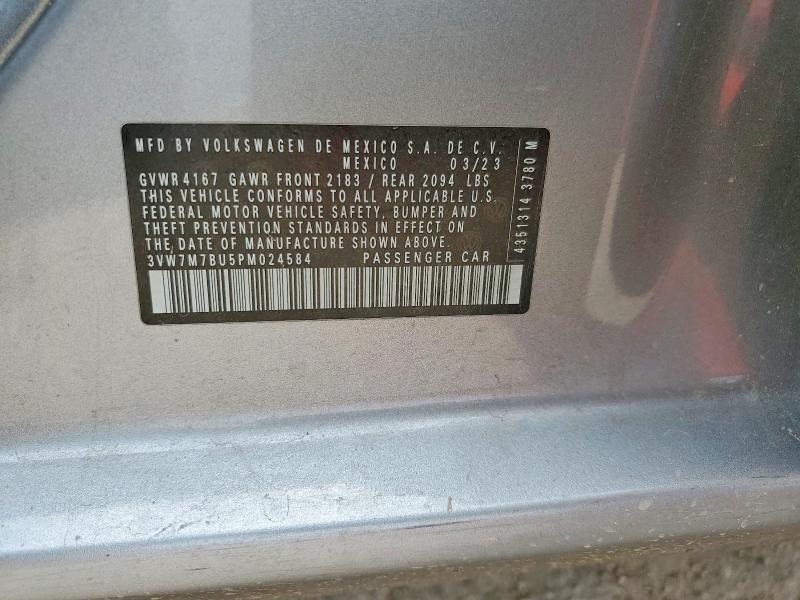 Aukcja sprzedaży 2023 Volkswagen Jetta, vin: 3VW7M7BU5PM024584, numer aukcji: 50027176