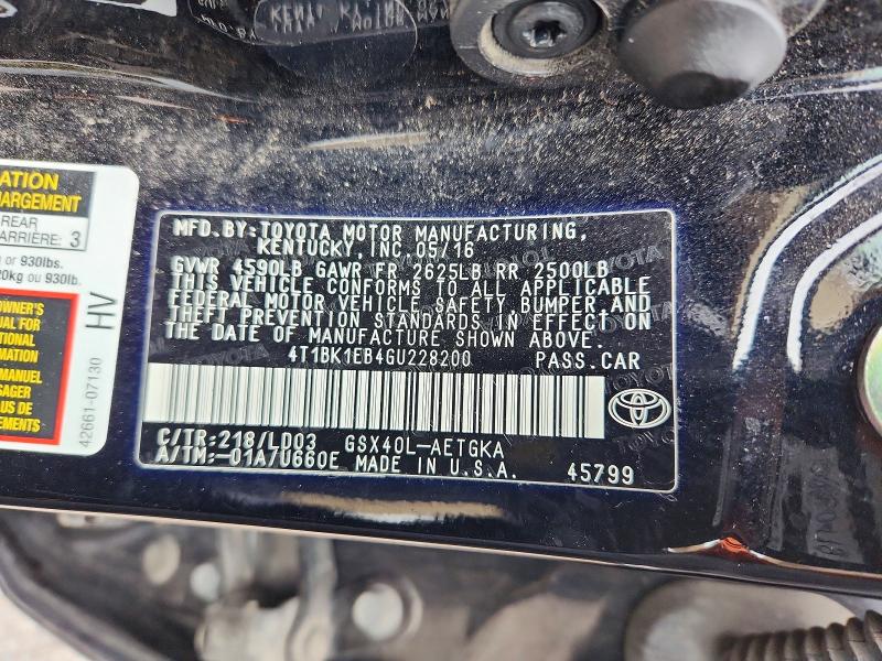 Aukcja sprzedaży 2016 Toyota Avalon, vin: 4T1BK1EB4GU228200, numer aukcji: 48415116