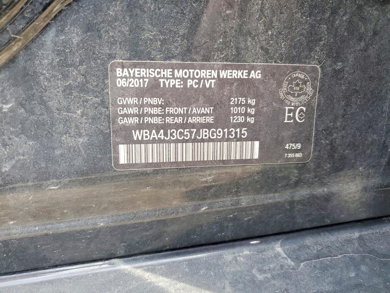 51309936 :رقم المزاد ، WBA4J3C57JBG91315 vin ، 2018 Bmw 430xi مزاد بيع