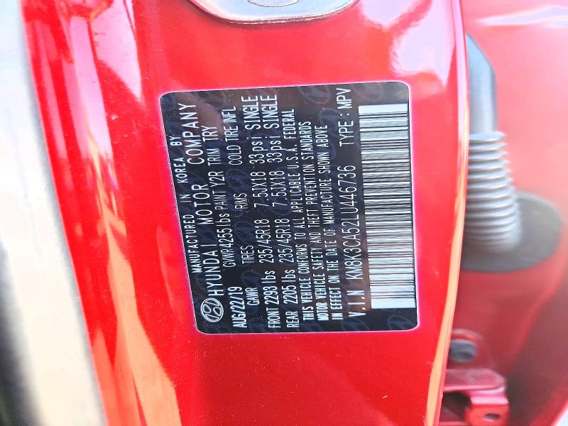 49324976 :رقم المزاد ، KM8K3CA52LU446736 vin ، 2020 Hyundai Kona مزاد بيع