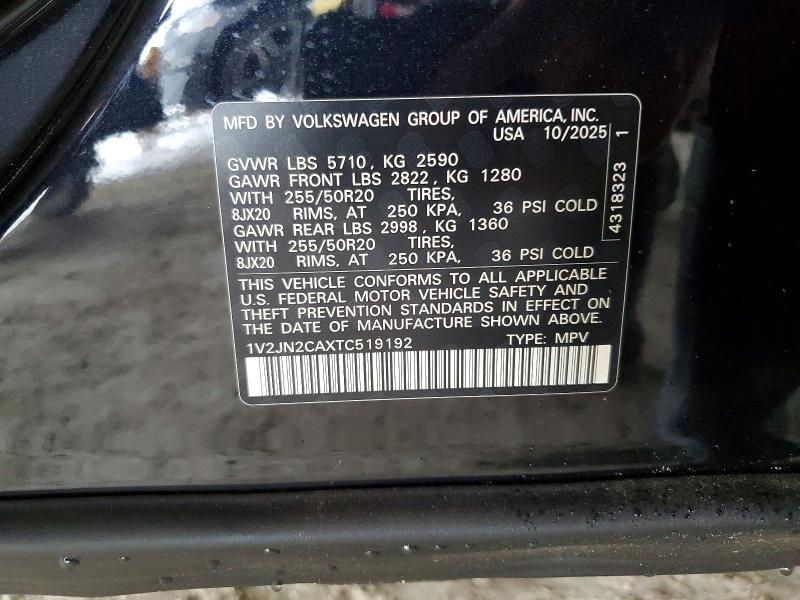 Продаж на аукціоні авто 2026 Volkswagen Atlas, vin: 1V2JN2CAXTC519192, номер лоту: 49495286