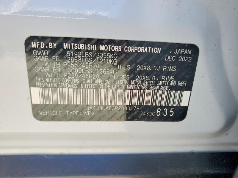 Продаж на аукціоні авто 2023 Mitsubishi Outlander, vin: JA4J3UA83PZ030178, номер лоту: 52030396