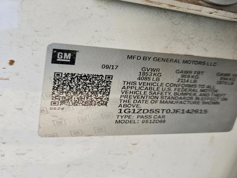 Продаж на аукціоні авто 2018 Chevrolet Malibu, vin: 1G1ZD5ST0JF142615, номер лоту: 51186046