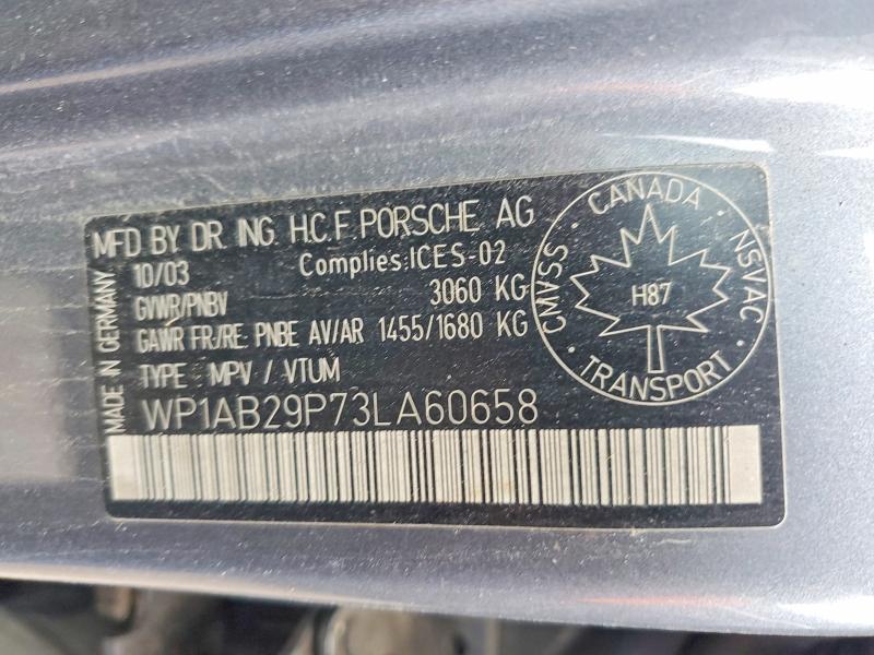 Продажа на аукционе авто 2003 Porsche Cayenne, vin: WP1AB29P73LA60658, номер лота: 51479516