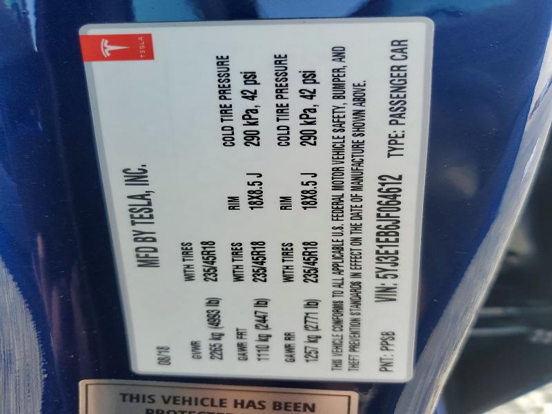 Продаж на аукціоні авто 2018 Tesla Model 3, vin: 5YJ3E1EB6JF064612, номер лоту: 48670836